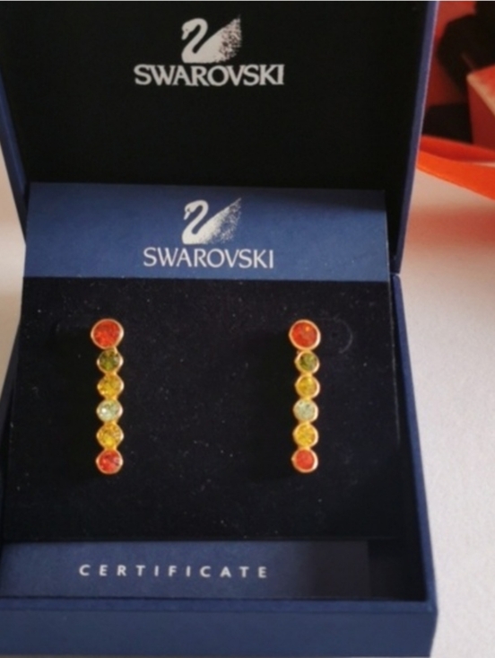Swarovski Accessories - New Swarovski Crystal Multicolor Drop Statement Piece Earrings Bridesmaid Classy